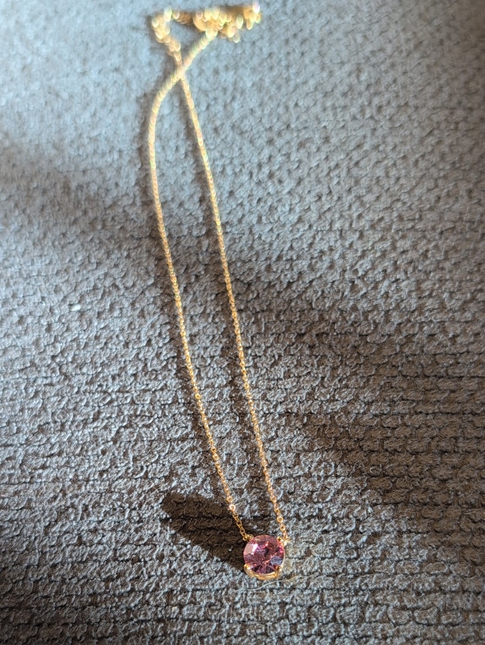 Park Lane Gold Chain Necklace with Pink Crystal Pendant Impressions Necklace